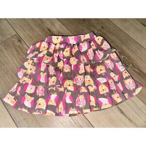 Girls owl ruffle skirt